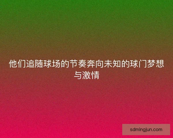 他们追随球场的节奏奔向未知的球门梦想与激情